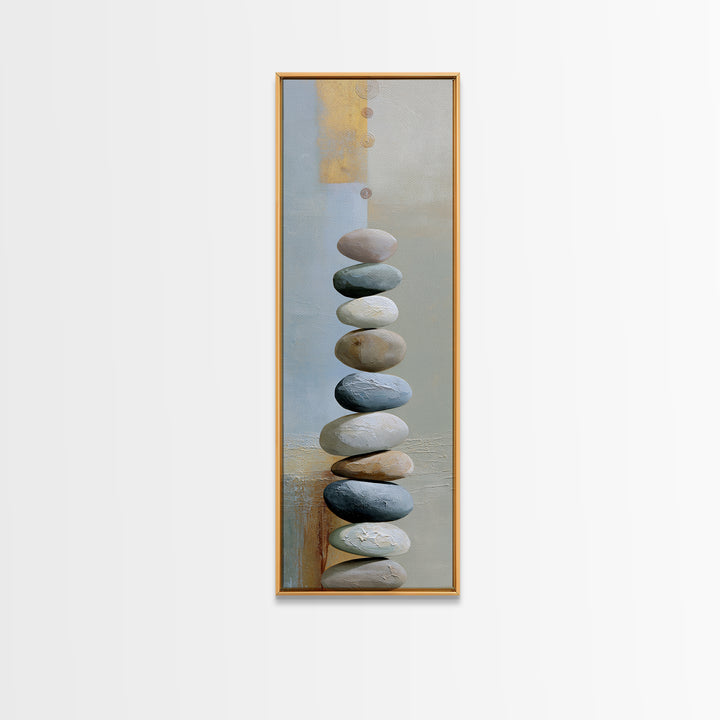 Pebble Texture Abstract Framed Canvas Print, Spa Art, Neutral Decor, Spa Decor, Fine Art, Serenity, Home Decor, Wall Decor, SPA-1x3-75
