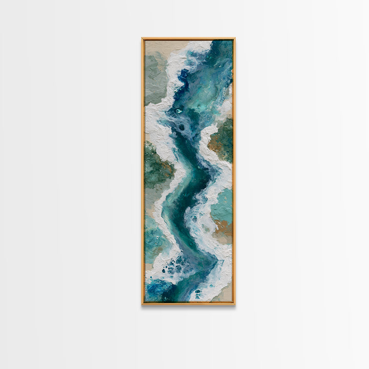 Blue Lagoon Water Seen from Above Framed Canvas Print, Spa Art, Minimalist Decor, Spa Decor, Fine Art, Serenity, SPA-1x3-8