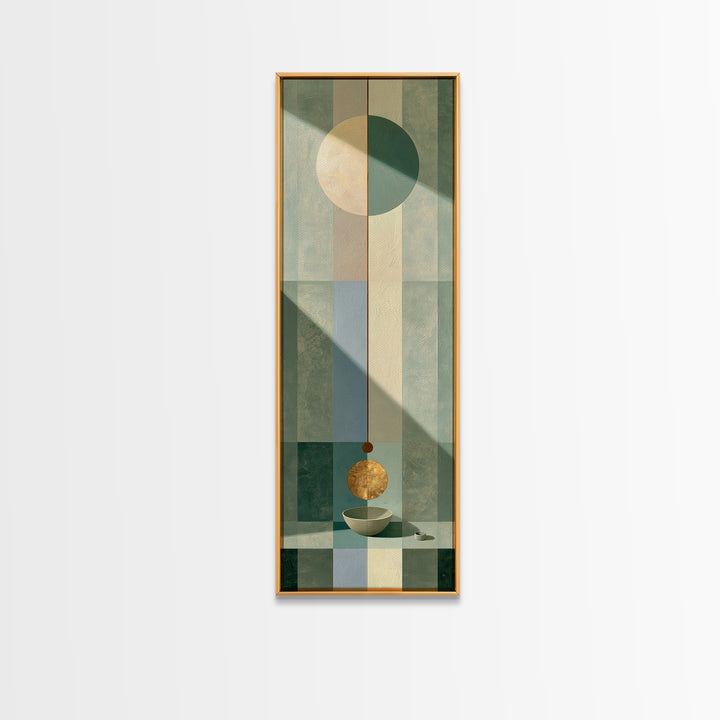 Sage and Ivory Geometric Calm Composition Canvas Print, Spa Art, Luxury Decor, Spa Decor, Abstract Art, Serenity, SPA-1x3-9