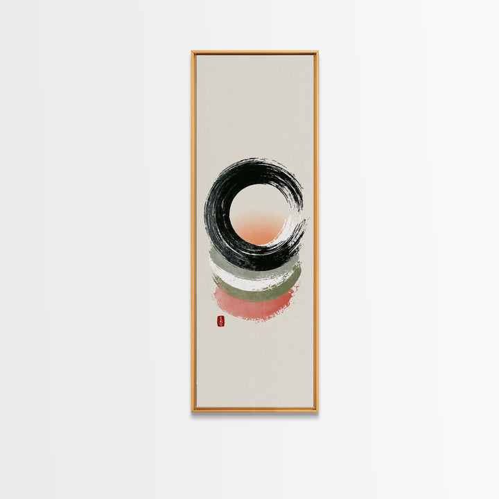 Minimal Zen Circle Brushstroke Framed Canvas Print, Spa Art, Teen Girl Room Decor, Spa Decor, Fine Art, Serenity, Luxury Decor, SPA-1x3-92