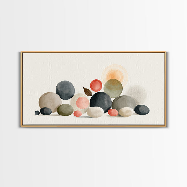 Pebble Texture Abstract Framed Canvas Print, Spa Art, Wall Art, Spa Decor, Abstract Art, Serenity, Dog Wall Art, Abstract Print, SPA-2x1-35