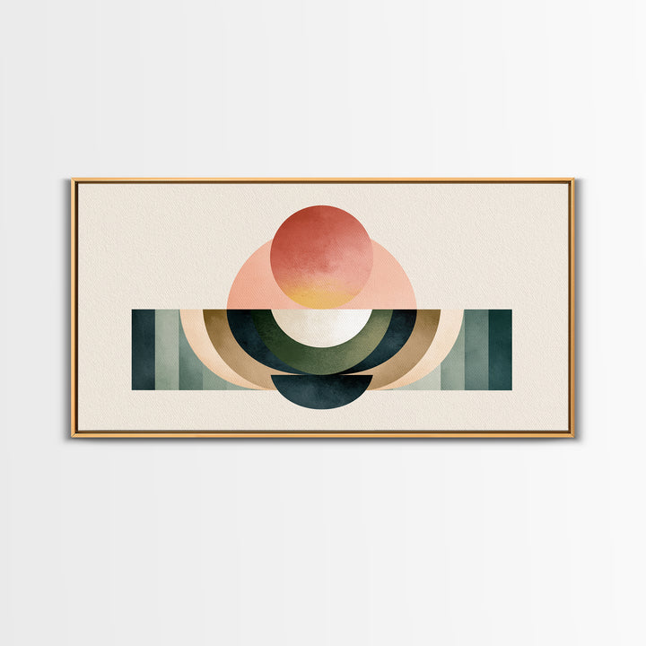 Sage and Ivory Geometric Calm Composition Canvas Print, Spa Art, Wall Art Print, Spa Decor, Abstract Art, Serenity, Animal Art, SPA-2x1-41