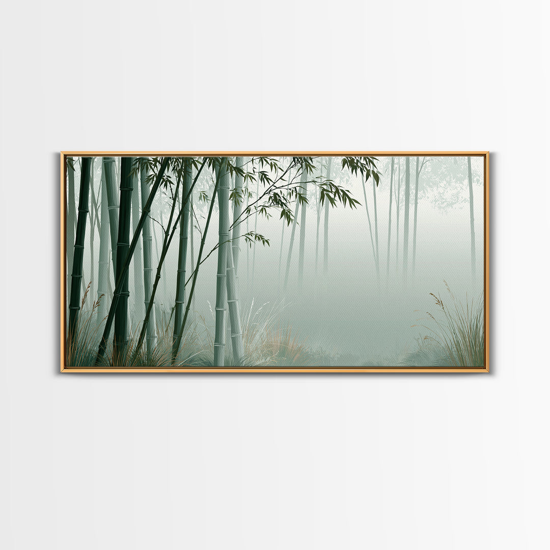 Misty Bamboo Forest Canvas Print, Spa Art, Dog Wall Art, Spa Decor, Fine Art, Serenity, Dog Canvas, Esthetician Decor, SPA-2x1-49