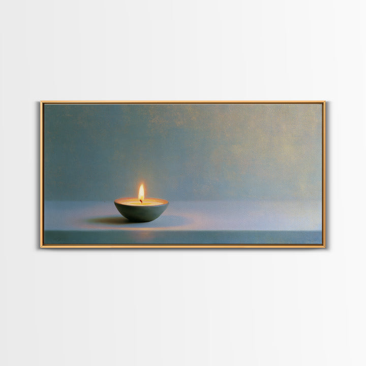 Warm Candle Flame Canvas Print, Spa Art, Abstract Print, Spa Decor, Oil Painting, Serenity, Esthetician Decor, Tarot Card Art, SPA-2x1-53