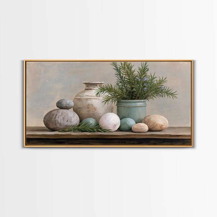 Botanical Herbal Arrangement Canvas Print, Spa Art, Printable Art, Spa Decor, Watercolor Art, Serenity, Fine Art Photography, SPA-2x1-58