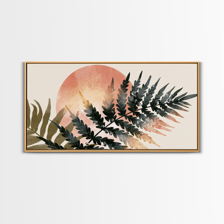 Fern Leaf Closeup Framed Canvas Print, Spa Art, Printable Art, Spa Decor, Watercolor Art, Serenity, Fine Art Photography, SPA-2x1-7
