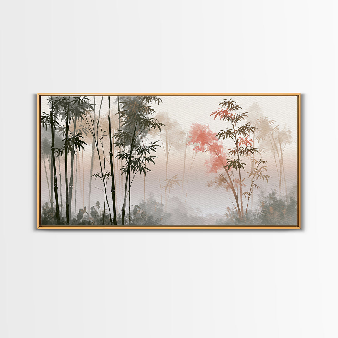 Misty Bamboo Forest Canvas Print, Spa Art, Dog Wall Art, Spa Decor, Fine Art, Serenity, Dog Canvas, Esthetician Decor, SPA-2x1-73
