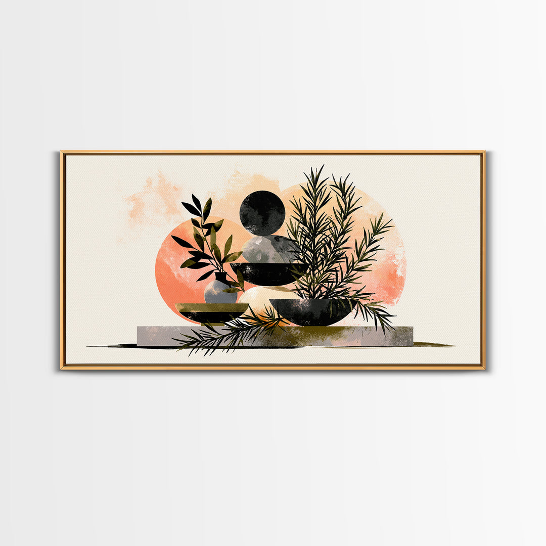Botanical Herbal Arrangement Canvas Print, Spa Art, Printable Art, Spa Decor, Watercolor Art, Serenity, Fine Art Photography, SPA-2x1-82