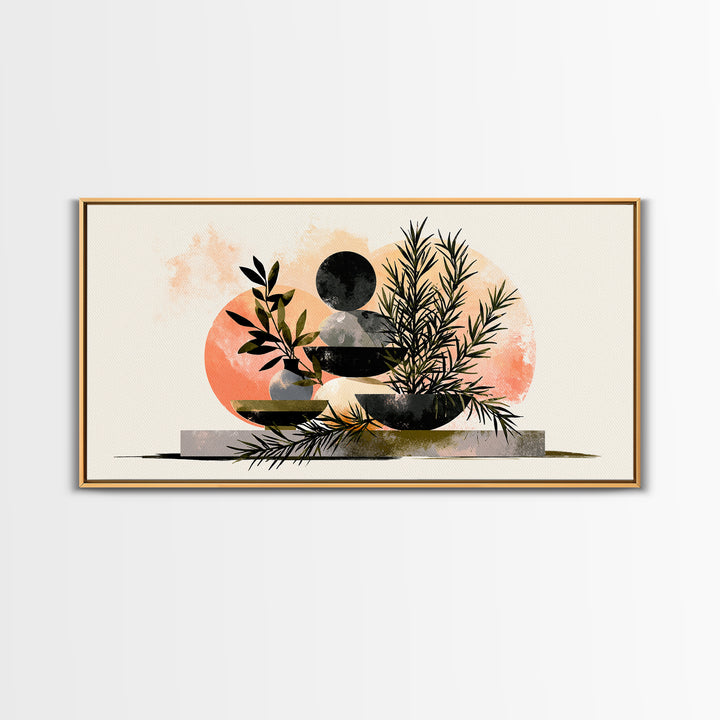 Botanical Herbal Arrangement Canvas Print, Spa Art, Printable Art, Spa Decor, Watercolor Art, Serenity, Fine Art Photography, SPA-2x1-82
