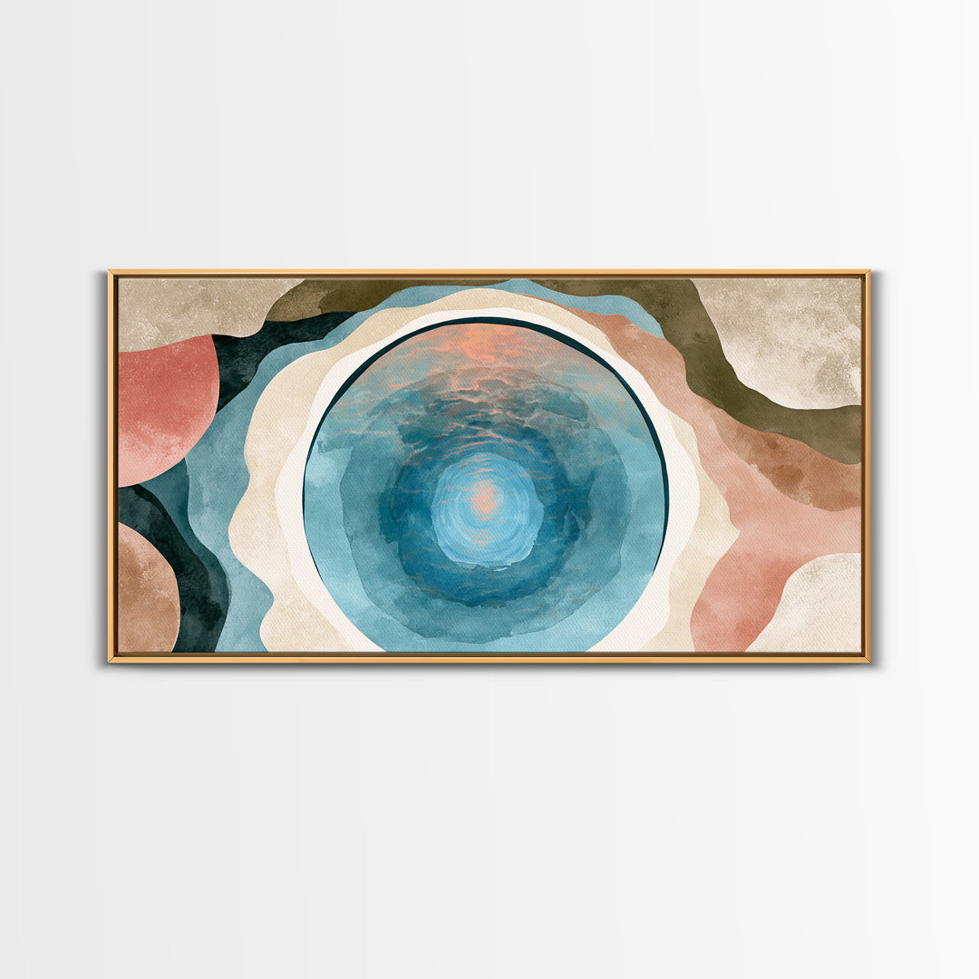 Blue Lagoon Water Seen from Above Framed Canvas Print, Spa Art, Dog Wall Art, Spa Decor, Fine Art, Serenity, Dog Canvas, SPA-2x1-88