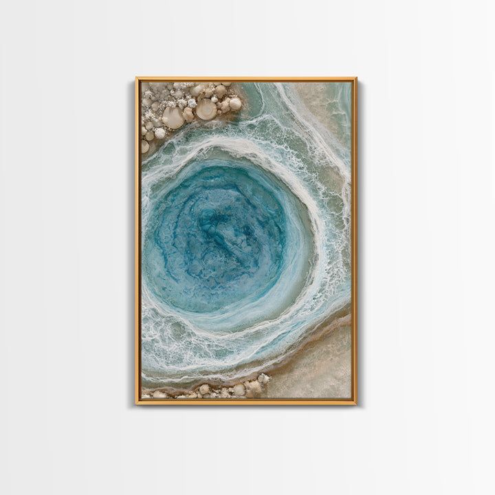 Blue Lagoon Water Seen from Above Framed Canvas Print, Spa Art, Printable Art, Spa Decor, Serenity, Fine Art Photography, SPA-2x3-100