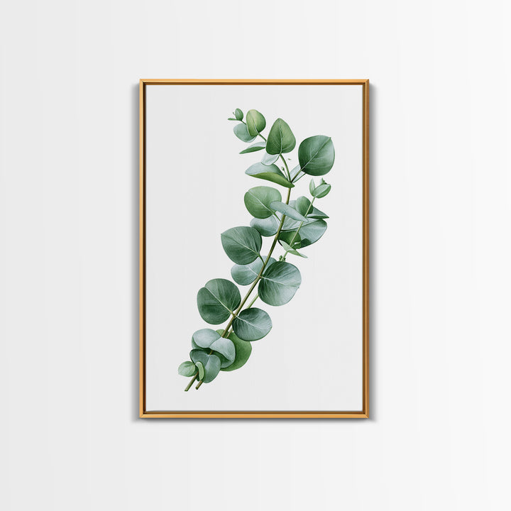 Eucalyptus Branch in Soft Green Watercolor Canvas Print, Spa Art, Textured Painting, Spa Decor, Serenity, Travel Poster, SPA-2x3-11