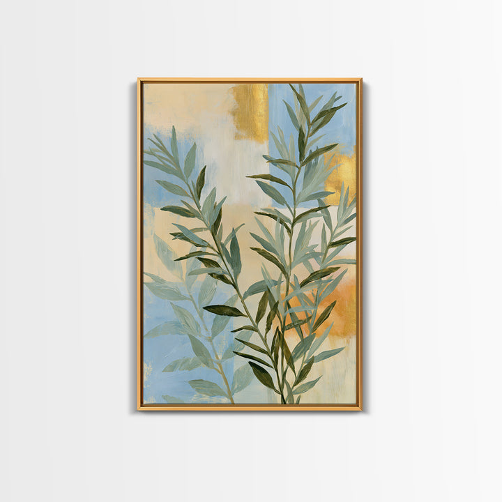 Botanical Herbal Arrangement Framed Canvas Print, Spa Art, Art, Spa Decor, Fine Art, Serenity, Abstract Print, Minimalist Art, SPA-2x3-22