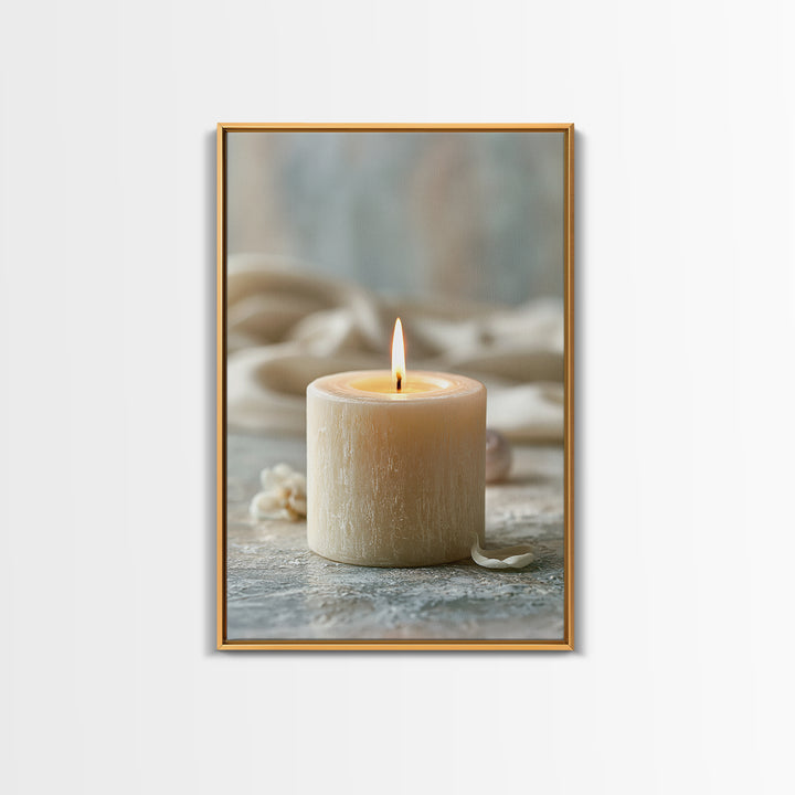 Warm Candle Flame Framed Canvas Print, Spa Art, Spa Decor, Abstract Art, Serenity, Spa Wall Art, Teen Girl Room Decor, SPA-2x3-41