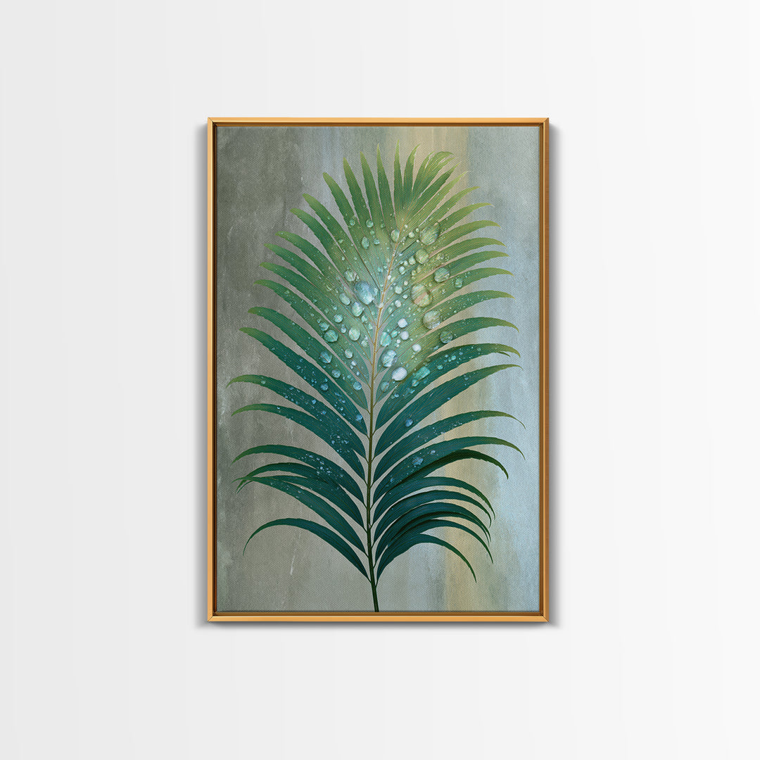 Fern Leaf Closeup Framed Canvas Print, Spa Art, Abstract, Spa Decor, Serenity, City Art, Spa Wall Art, Teen Girl Room Decor, SPA-2x3-43