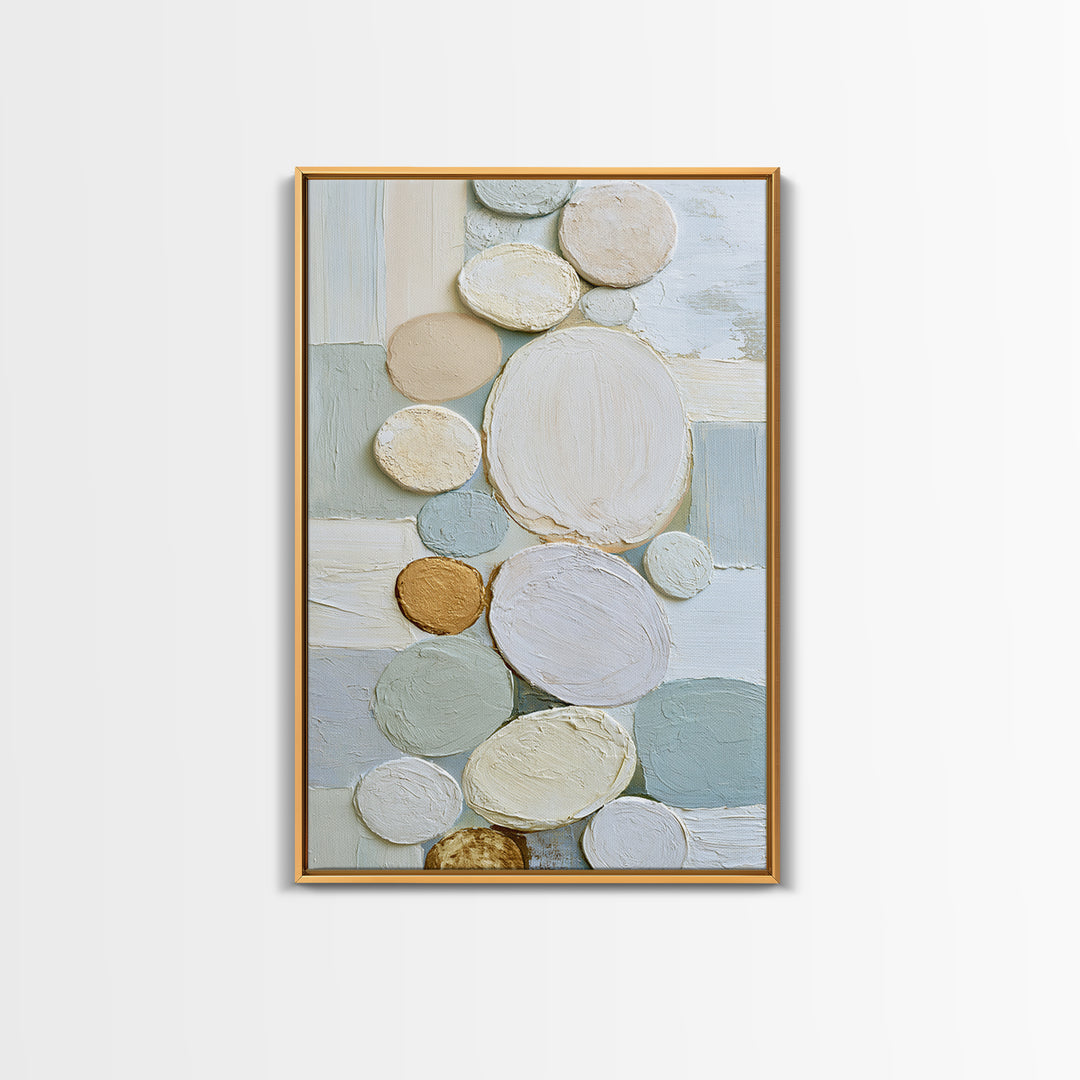 Pebble Texture Abstract Framed Canvas Print, Spa Art, Contemporary Art, Spa Decor, Fine Art, Serenity, Spa Wall Art, Dog Canvas, SPA-2x3-47