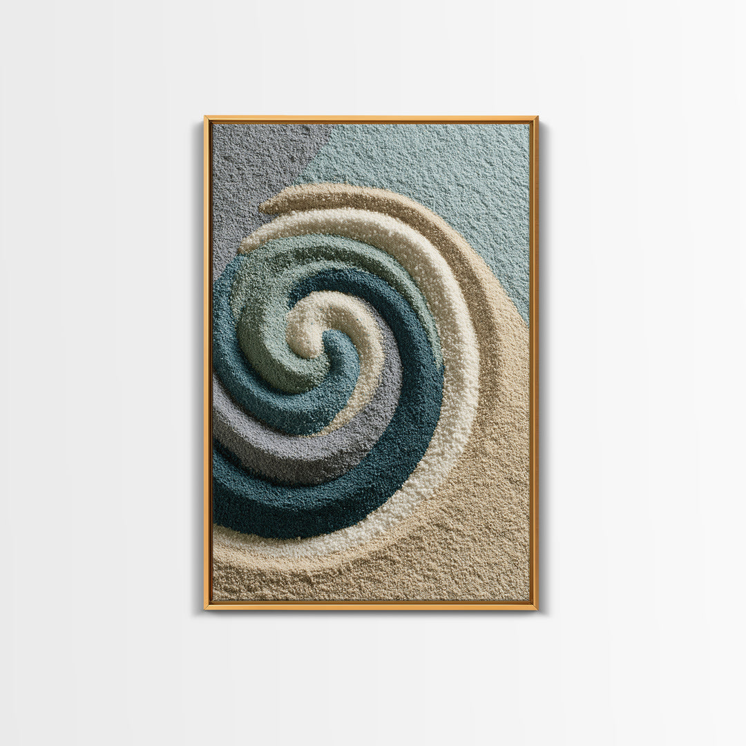 Sand Garden Lines Framed Canvas Print, Spa Art, Fine Art Photography, Spa Decor, Oil Painting, Serenity, Wildlife Wall Art, SPA-2x3-68