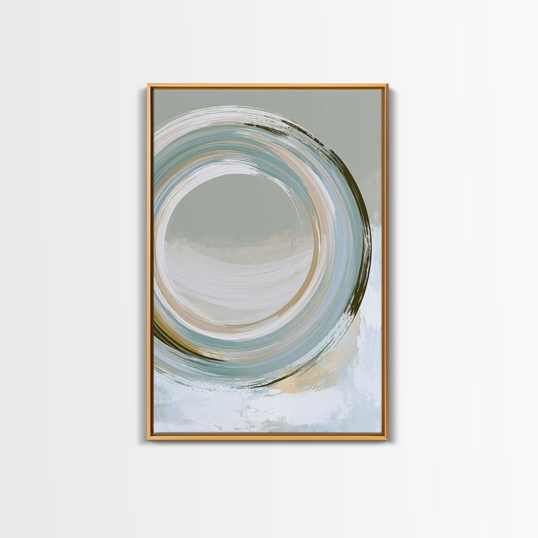 Minimal Zen Circle Brushstroke Framed Canvas Print, Spa Art, Feminine Wall Art, Spa Decor, Serenity, Hair Salon Wall Art, SPA-2x3-88