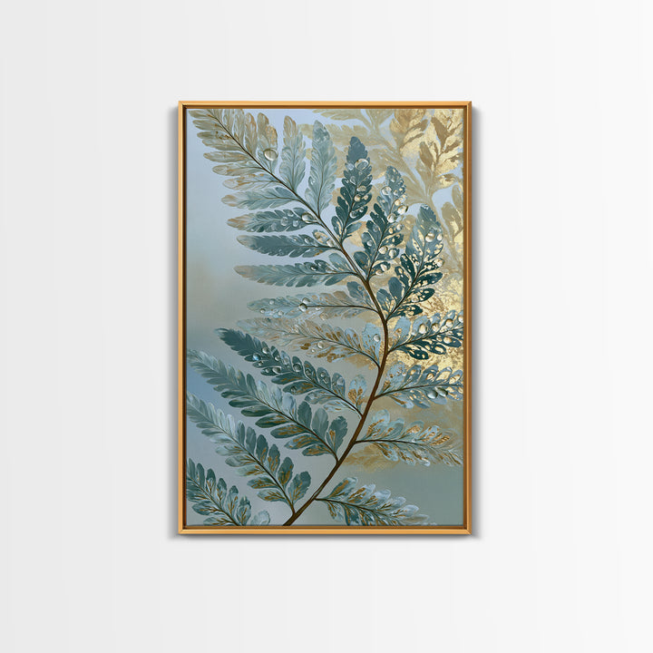 Fern Leaf Closeup Canvas Print, Spa Art, Tarot Card Art, Spa Decor, Watercolor Art, Serenity, Textured Painting, SPA-2x3-91