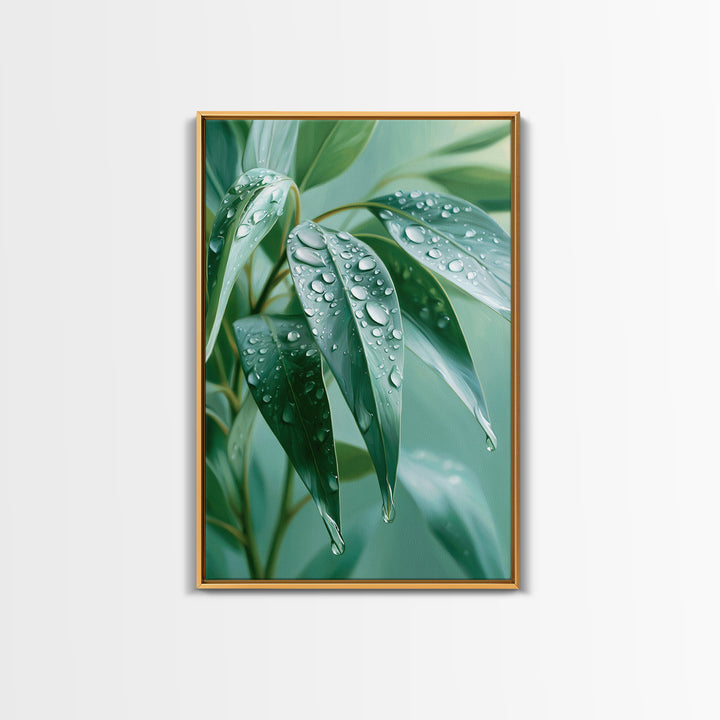 Rain on Leaves Canvas Print, Spa Art, Animal Art, Spa Decor, Fine Art, Serenity, Gallery Decor, Neutral Decor, Modern Decor, SPA-2x3-96