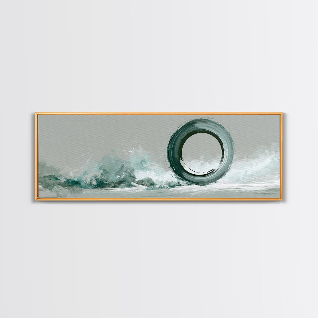 Minimal Zen Circle Brushstroke Canvas Print, Spa Art, Tarot Card Art, Spa Decor, Fine Art, Serenity, Textured Painting, SPA-3x1-24
