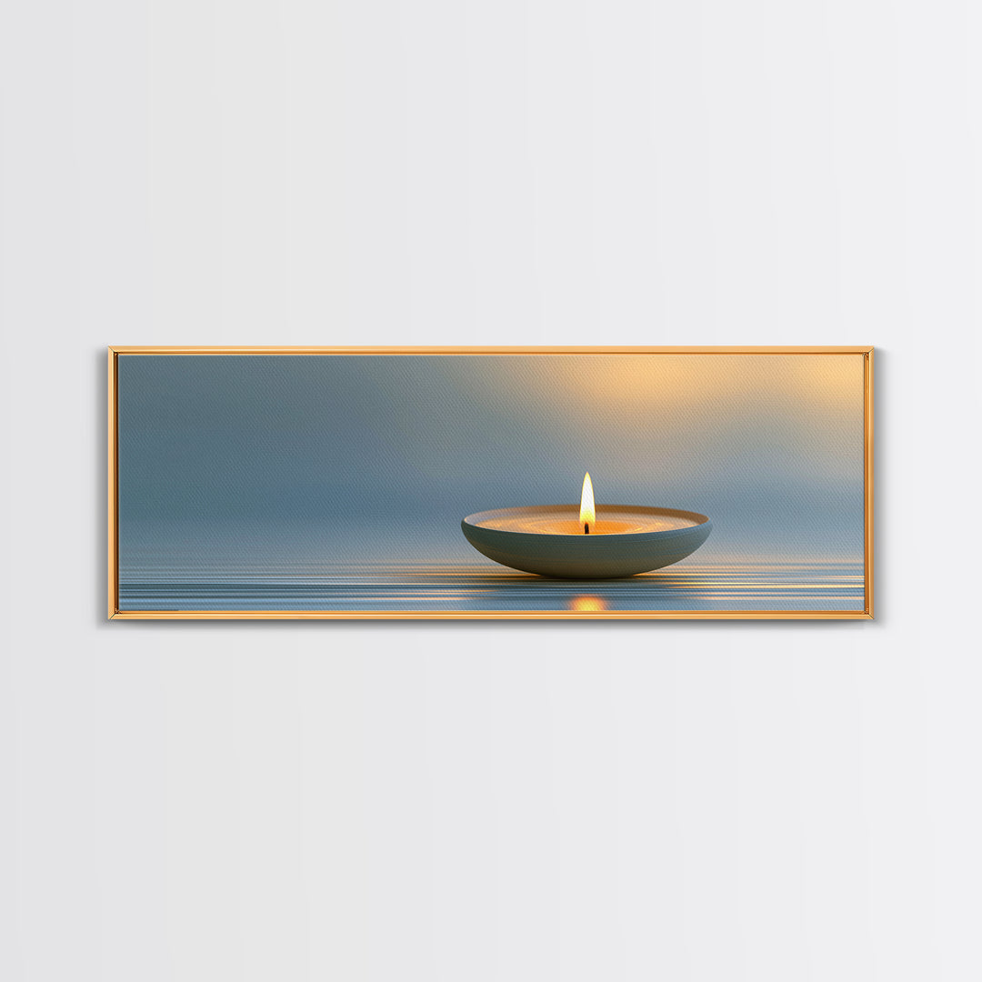 Warm Candle Flame Canvas Print, Spa Art, Dog Canvas, Spa Decor, Abstract Art, Serenity, Art Print, Room Decor, SPA-3x1-25