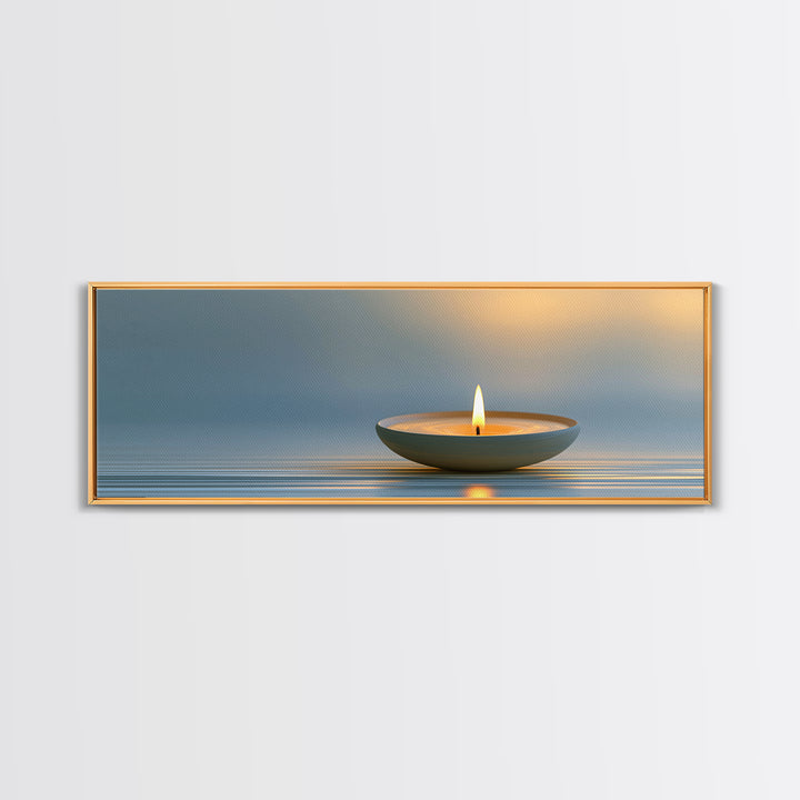 Warm Candle Flame Canvas Print, Spa Art, Dog Canvas, Spa Decor, Abstract Art, Serenity, Art Print, Room Decor, SPA-3x1-25