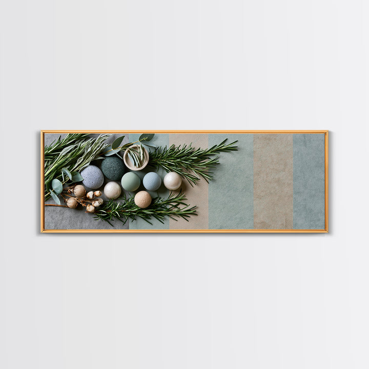 Botanical Herbal Arrangement Canvas Print, Spa Art, Printable Art, Spa Decor, Watercolor Art, Serenity, Fine Art Photography, SPA-3x1-30