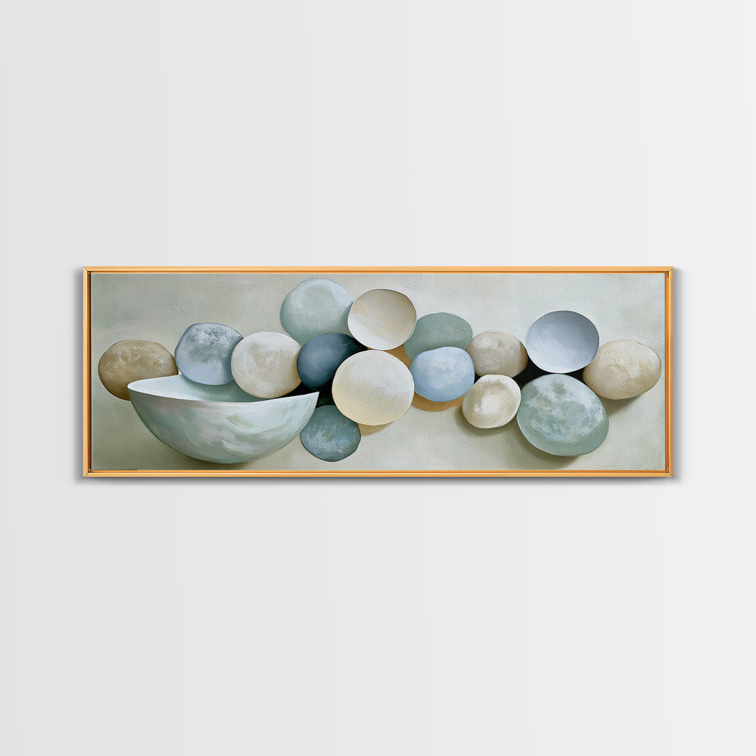 Pebble Texture Abstract Canvas Print, Spa Art, Textured Painting, Spa Decor, Fine Art, Serenity, Travel Poster, SPA-3x1-31