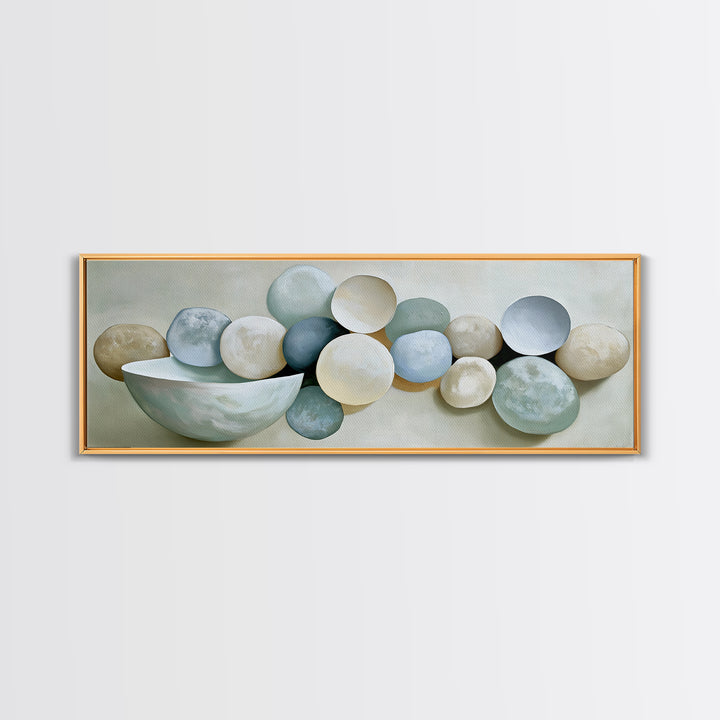 Pebble Texture Abstract Canvas Print, Spa Art, Textured Painting, Spa Decor, Fine Art, Serenity, Travel Poster, SPA-3x1-31