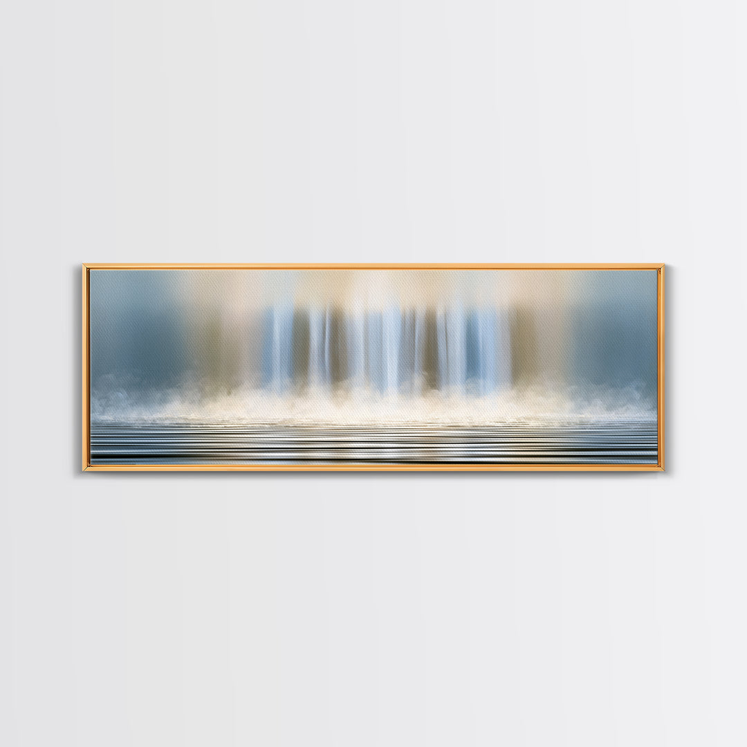Serene Waterfall with Mist Canvas Print, Spa Art, Contemporary Art, Spa Decor, Abstract Art, Serenity, Spa Wall Art, Dog Canvas, SPA-3x1-34