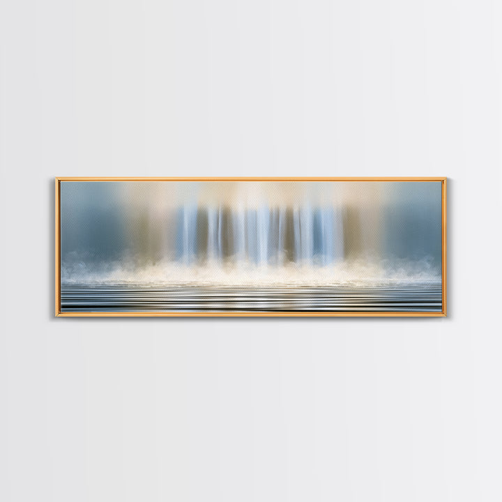 Serene Waterfall with Mist Canvas Print, Spa Art, Contemporary Art, Spa Decor, Abstract Art, Serenity, Spa Wall Art, Dog Canvas, SPA-3x1-34