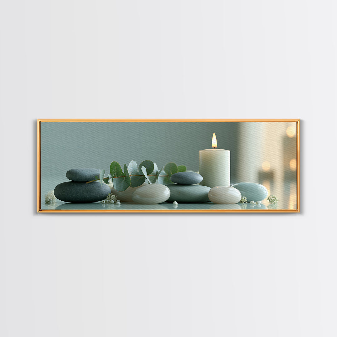 Warm Candle Flame Canvas Print, Spa Art, Dog Canvas, Spa Decor, Abstract Art, Serenity, Art Print, Room Decor, SPA-3x1-49