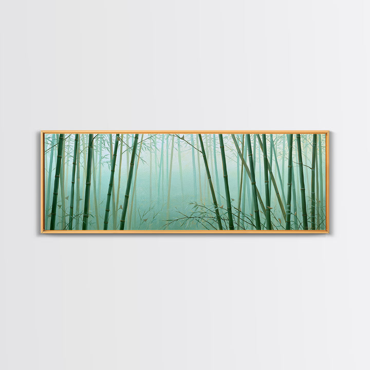 Misty Bamboo Forest Framed Canvas Print, Spa Art, Gallery Decor, Spa Decor, Fine Art, Serenity, Wall Art, Home Decor, SPA-3x1-69