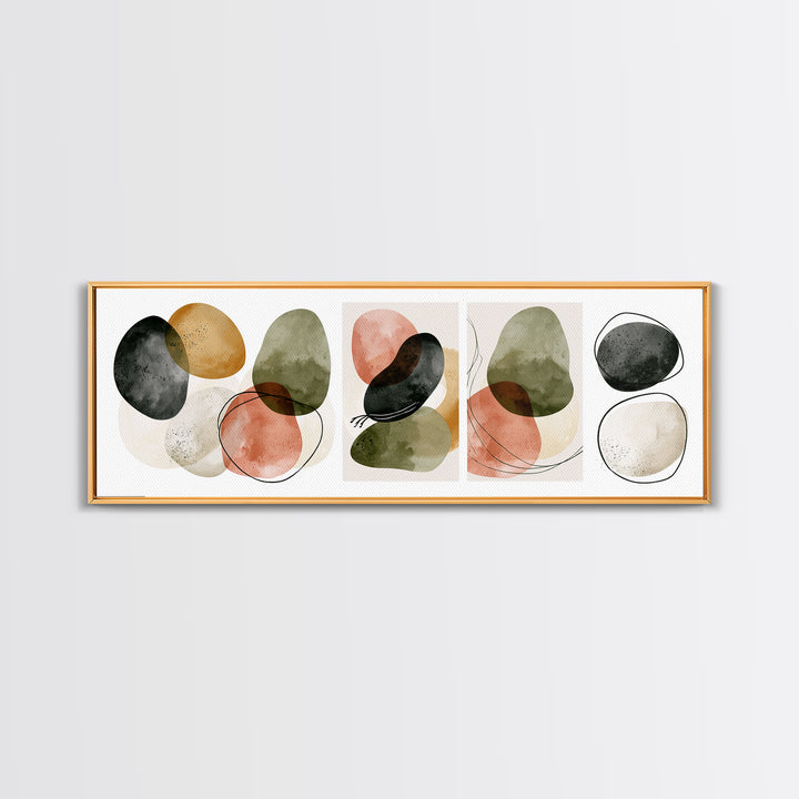 Pebble Texture Abstract Framed Canvas Print, Spa Art, Statement Artwork, Spa Decor, Abstract Art, Serenity, Printable Wall Art, SPA-3x1-7