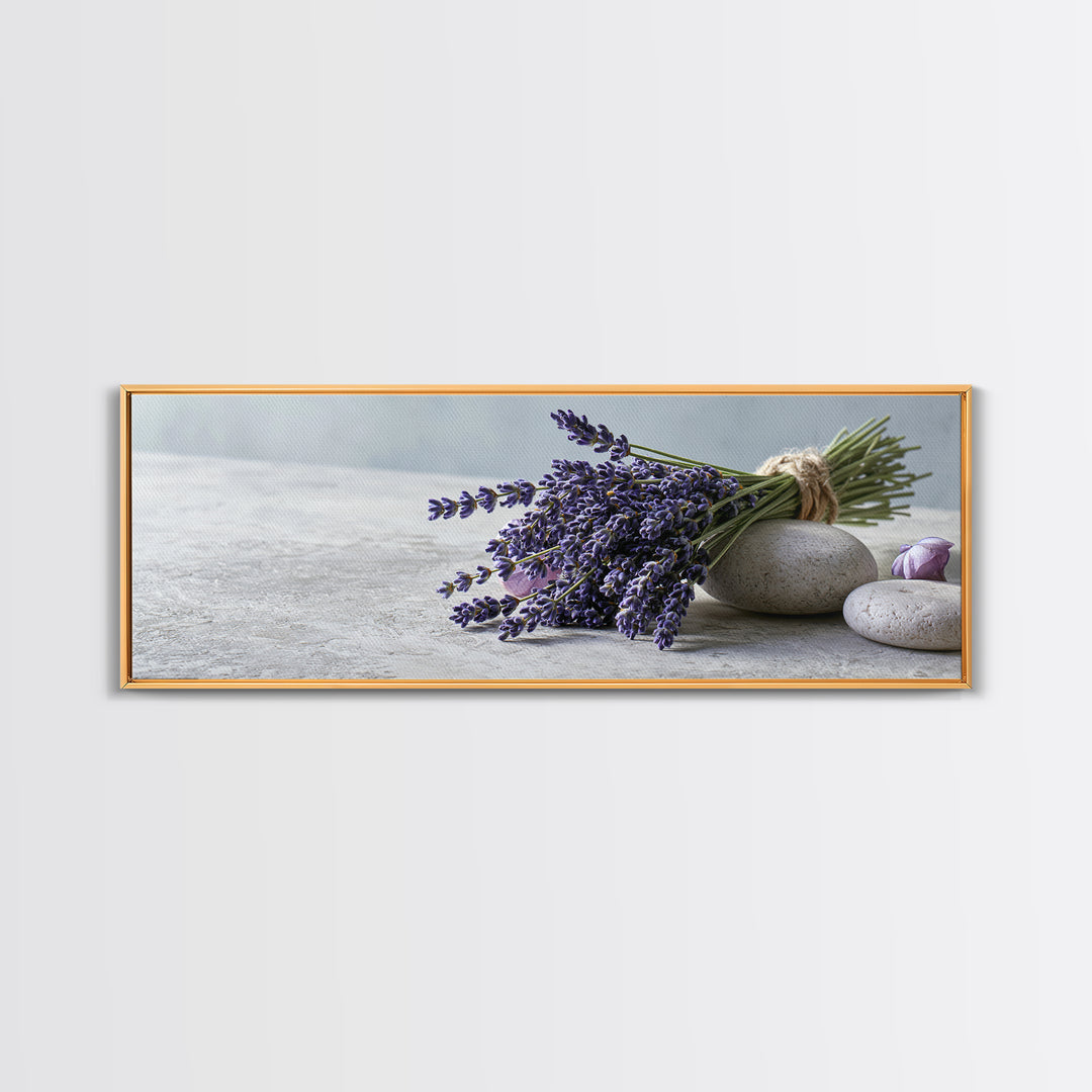 Lavender Bundle with Soft Shadow Canvas Print, Spa Art, Spa, Spa Decor, Fine Art, Serenity, Teen Girl Room Decor, Dog Canvas, SPA-3x1-71