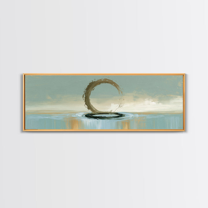 Minimal Zen Circle Brushstroke Framed Canvas Print, Spa Art, Art, Spa Decor, Fine Art, Serenity, Abstract Print, Minimalist Art, SPA-3x1-72