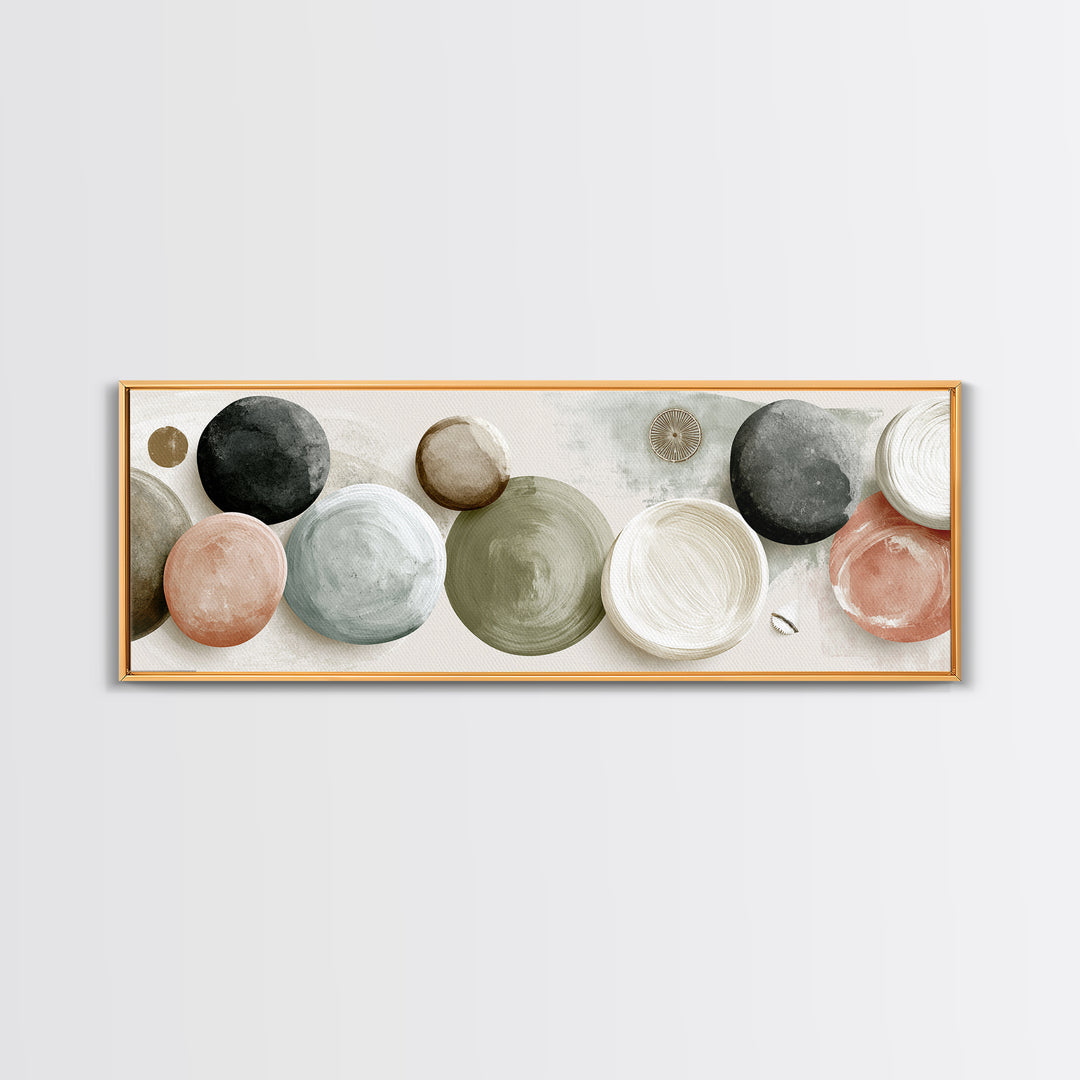 Pebble Texture Abstract Framed Canvas Print, Spa Art, Abstract Print, Spa Decor, Abstract Art, Serenity, Esthetician Decor, SPA-3x1-79