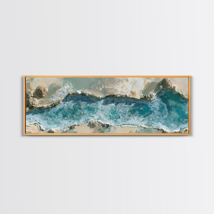 Blue Lagoon Water Seen from Above Framed Canvas Print, Spa Art, Printable Art, Spa Decor, Serenity, Fine Art Photography, SPA-3x1-84