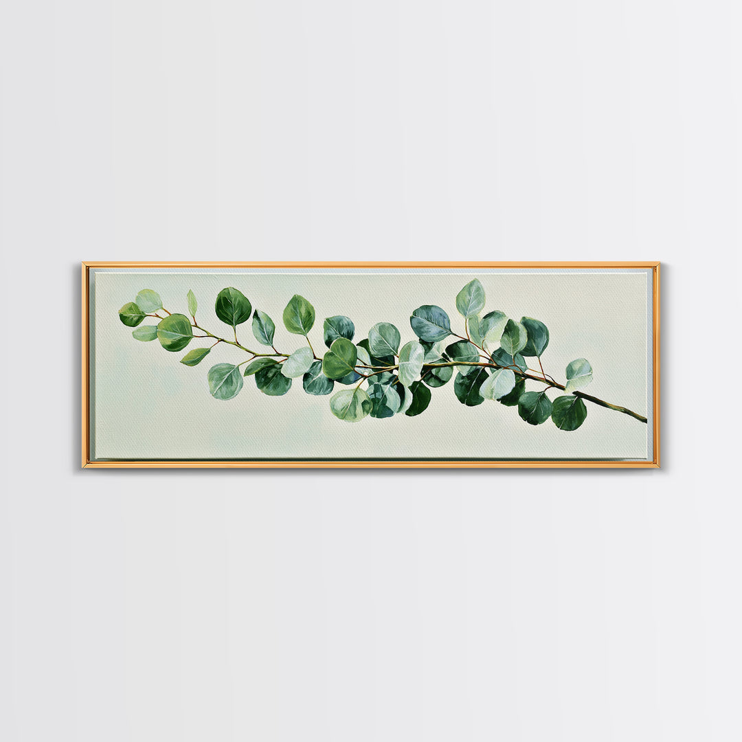 Eucalyptus Branch in Soft Green Watercolor Canvas Print, Spa Art, Wall Art Print, Spa Decor, Fine Art, Serenity, Animal Art, SPA-3x1-91