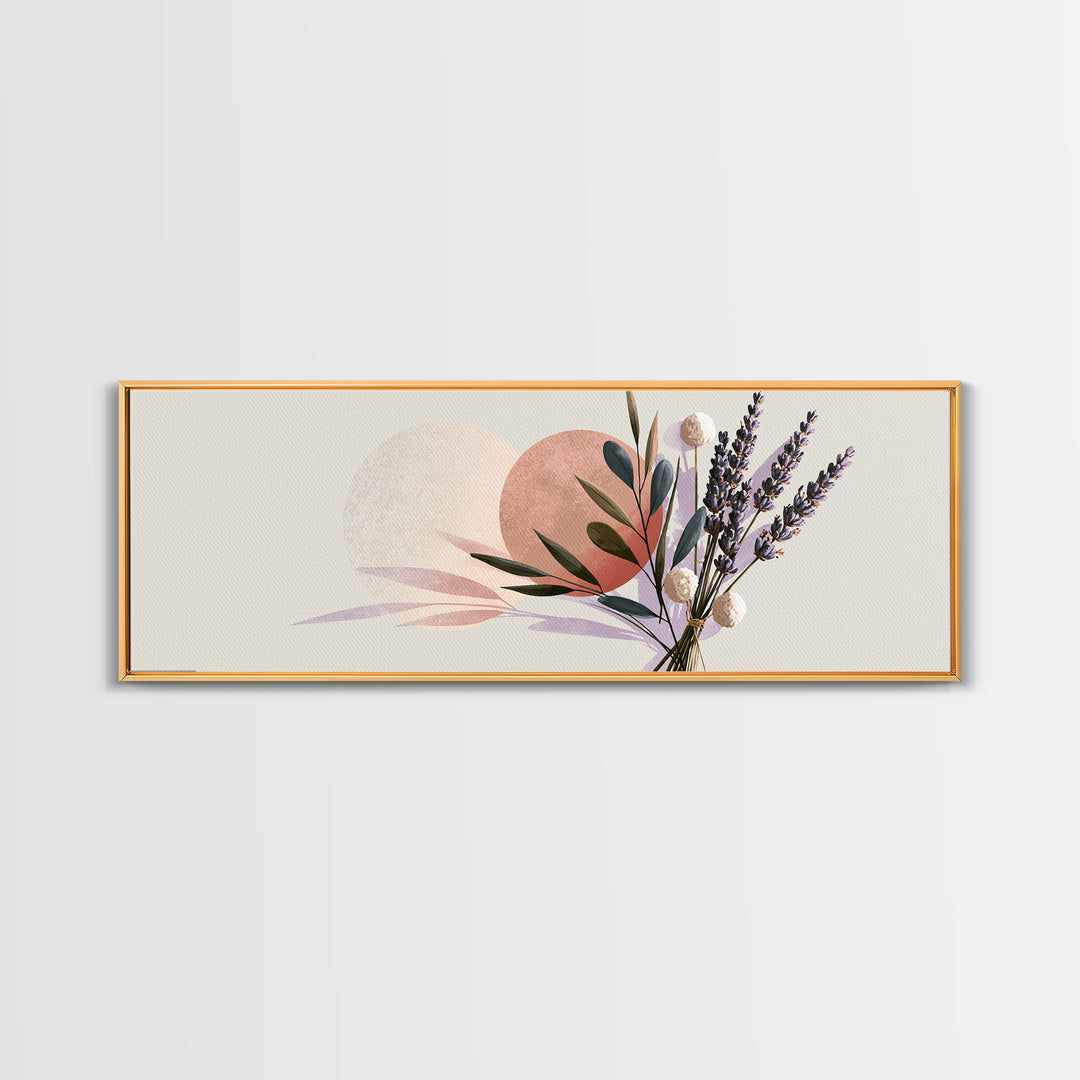 Lavender Bundle with Soft Shadow Canvas Print, Spa Art, Black Woman Art, Spa Decor, Oil Painting, Serenity, Modern Home Decor, SPA-3x1-95