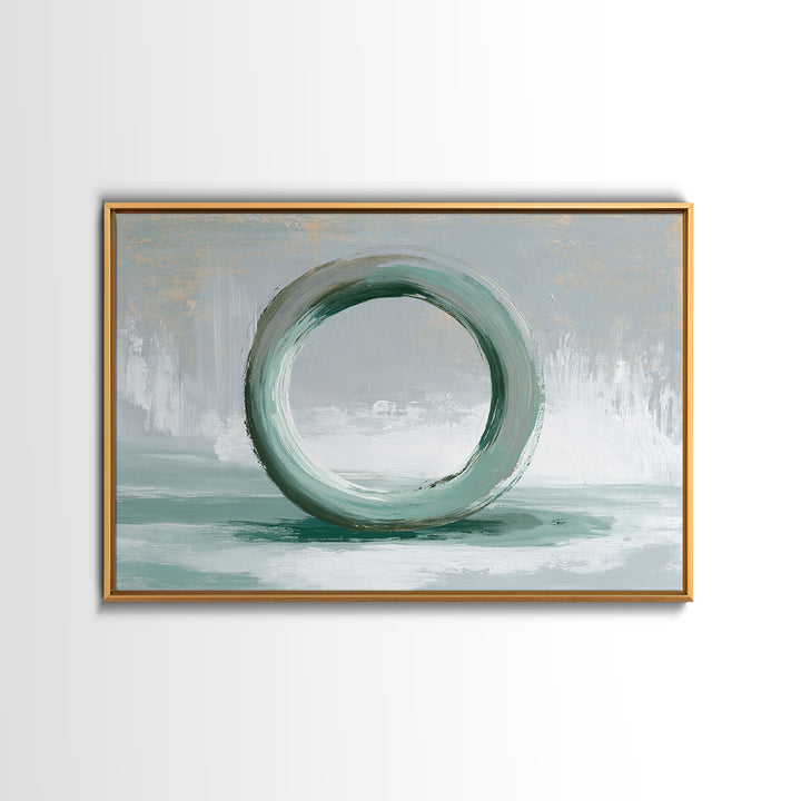 Minimal Zen Circle Brushstroke Canvas Print, Spa Art, Salon Decor, Spa Decor, Fine Art, Serenity, Statement Artwork, Boho Decor, SPA-3x2-12