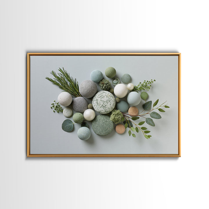 Botanical Herbal Arrangement Framed Canvas Print, Spa Art, Dog Wall Art, Spa Decor, Watercolor Art, Serenity, Dog Canvas, SPA-3x2-18