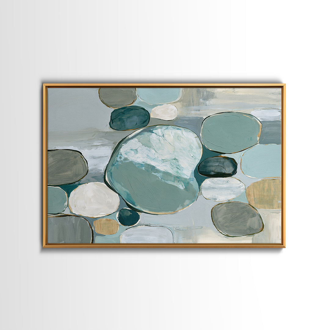 Pebble Texture Abstract Canvas Print, Spa Art, Textured Painting, Spa Decor, Fine Art, Serenity, Travel Poster, SPA-3x2-43