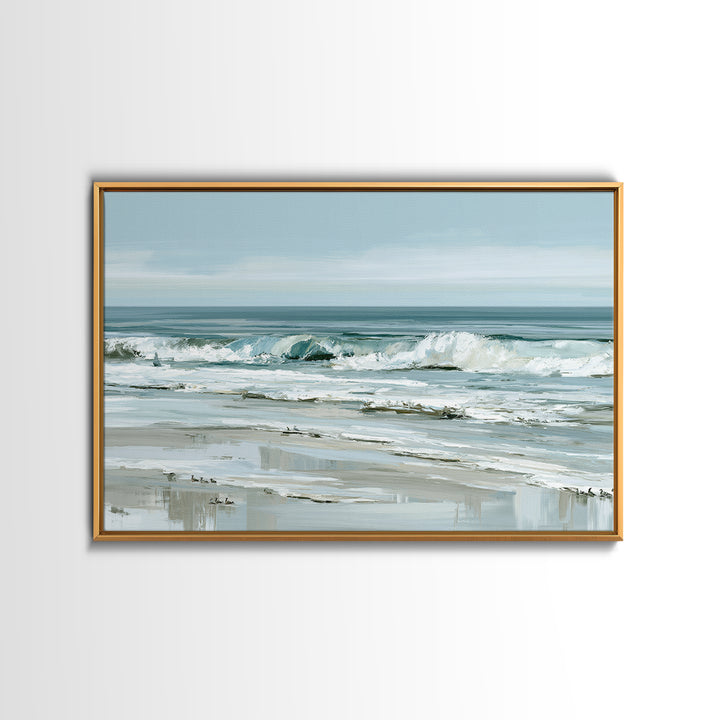 Coastal Horizon in Muted Spa Blues Canvas Print, Spa Art, Animal Art, Spa Decor, Serenity, Gallery Decor, Neutral Decor, SPA-3x2-62