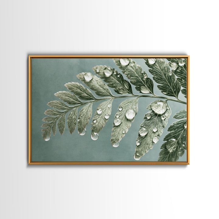 Fern Leaf Closeup Framed Canvas Print, Spa Art, Art, Spa Decor, Serenity, Abstract Print, Minimalist Art, Feminine Wall Art, SPA-3x2-87