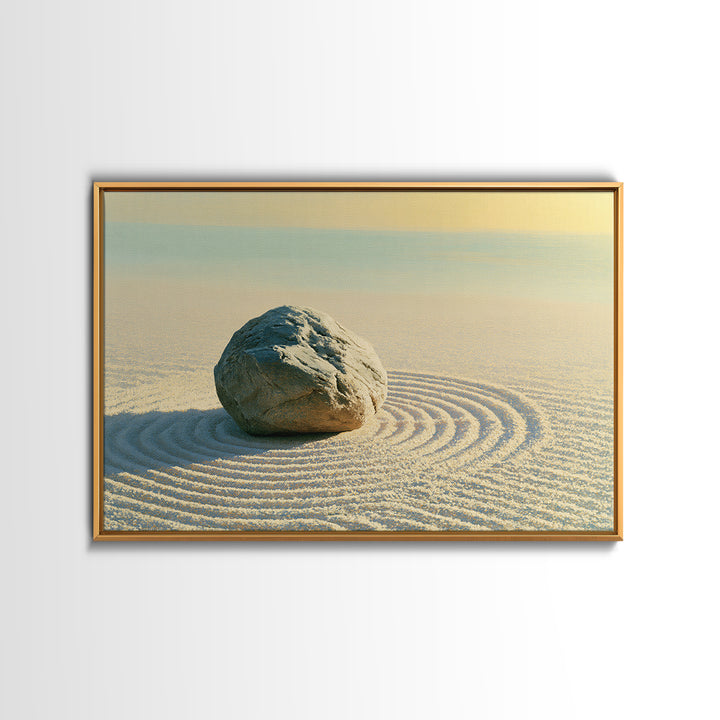 Sand Garden Lines Canvas Print, Spa Art, Wall Decor, Spa Decor, Oil Painting, Serenity, Minimalist Art, Feminine Wall Art, SPA-3x2-88