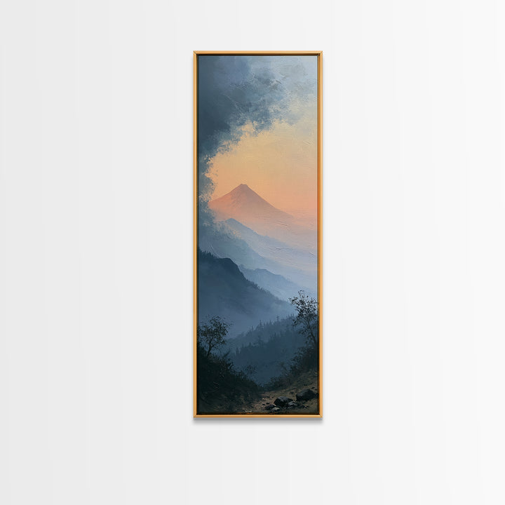 Mountain Sunrise as Awakening Symbol Canvas Print, Spiritual Art, Gallery Decor, Living Room Decor, Oil Painting, Spirit, SPI-1x3-33