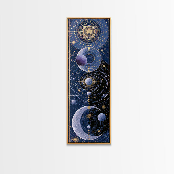 Sun and Moon Spiritual Balance Composition Canvas Print, Spiritual Art, Canvas Painting, Living Room Decor, Fine Art, Spirit, SPI-1x3-44