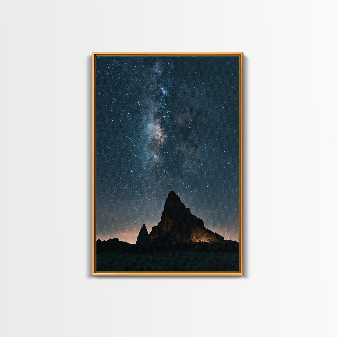 Ancient Temple Silhouette Framed Canvas Print, Spiritual Art, Kids Room Art, Living Room Decor, Oil Painting, Spirit, SPI-2x3-51